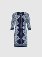 Paisley Print Keyhole Detail Dress