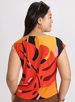 Graphic Palm Print Top