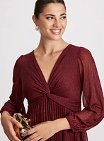 Pleated Chiffon Dress