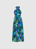 Tropical Halter Neck Dress