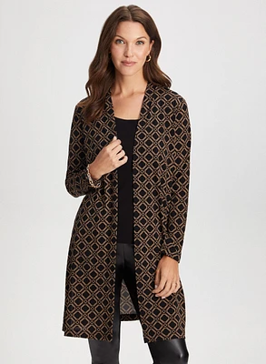 Geometric Print Open Front Top