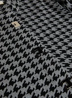 Houndstooth Mock Neck Cardigan