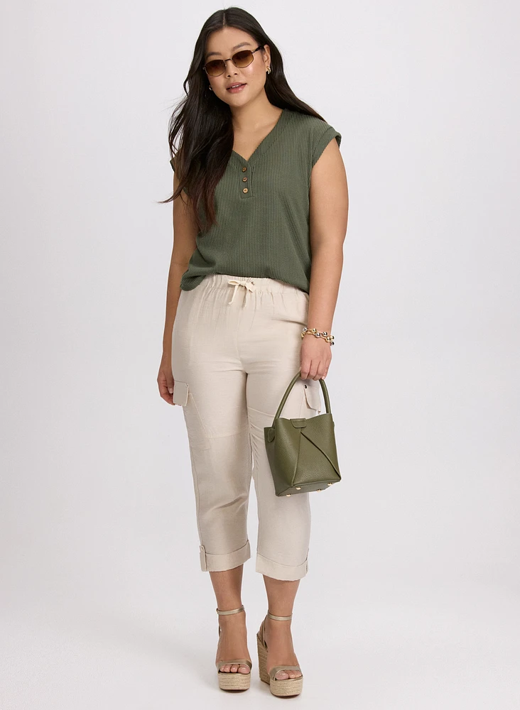 Knit Cap Sleeve Top