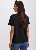 Cut-Out Script T-Shirt