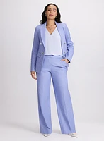 Mid-Length Blazer & Olivia Chambray Wide-Leg Pants