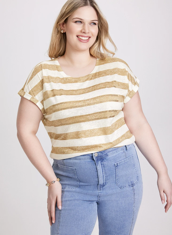 Striped Burnout T-Shirt