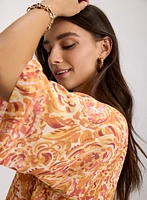 Tie-Waist Poncho-Style Blouse