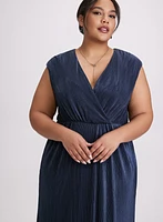 Glitter Knit Plissé Dress