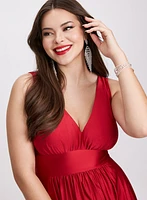 Sleeveless Plunging Neckline Dress