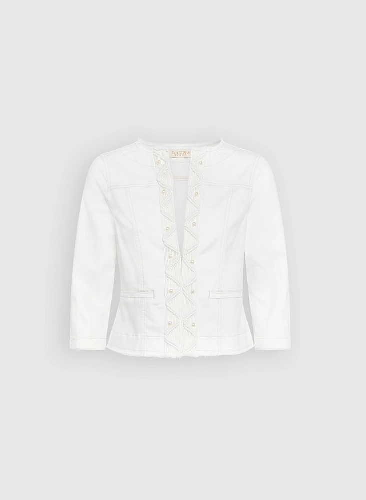 Braided Trim Denim Jacket