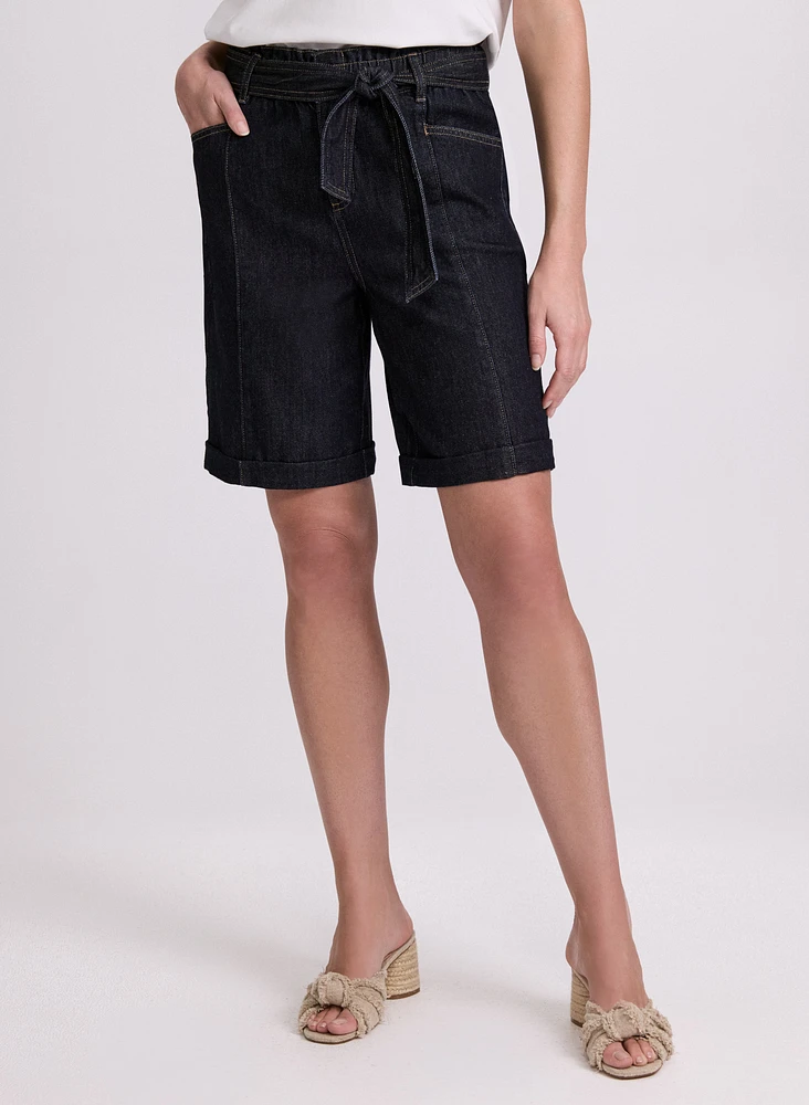 Wide-Leg Jean Shorts