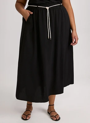 Jupe maxi froissée à cordon