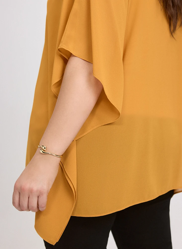 Ring Detail Chiffon Blouse