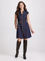 Denim Button-Down Dress