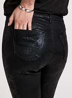 Snake Print Straight Leg Jeans
