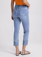 Embroidered Capri Jeans