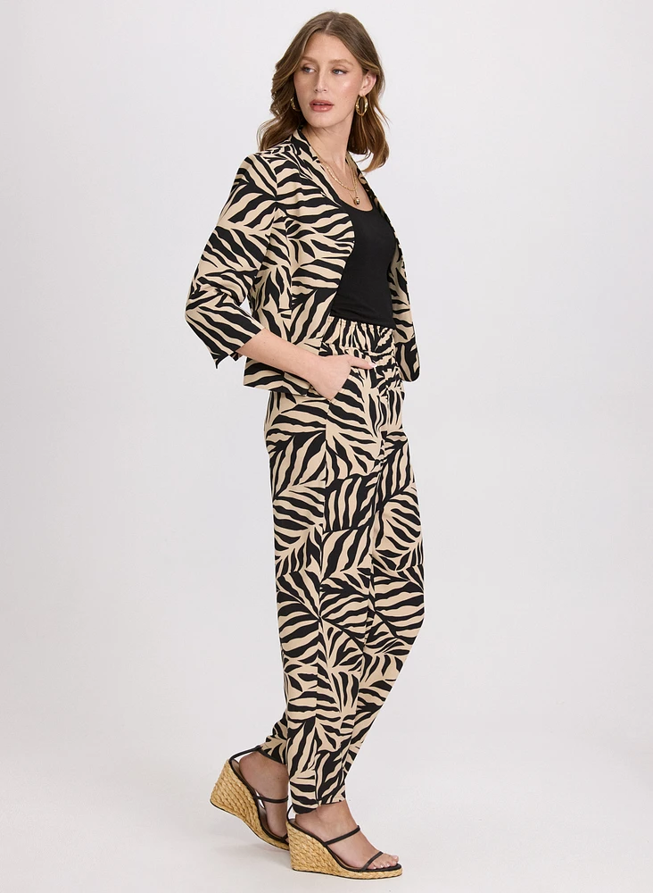 Pantalon Olivia large à motif palmier