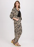 Pantalon Olivia large à motif palmier