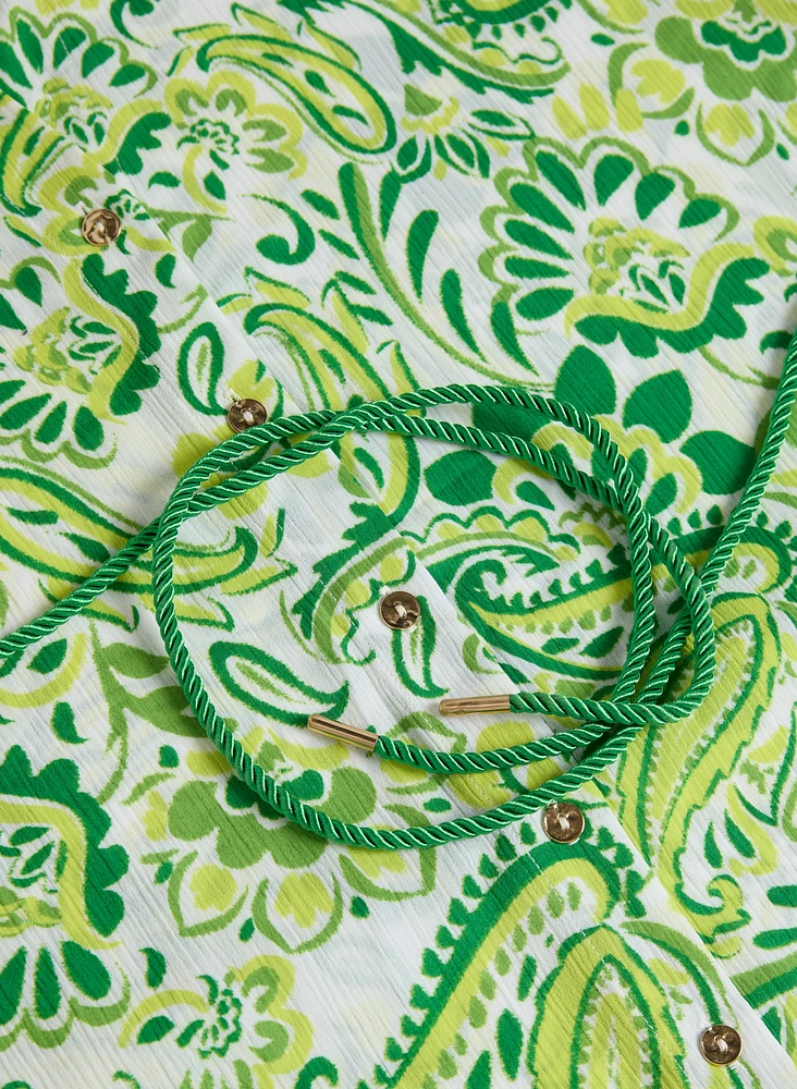 Paisley Tie Detail Blouse