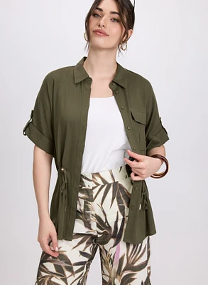 Drawstring Waist Blouse