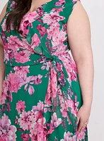 Floral Waterfall Ruffle Dress