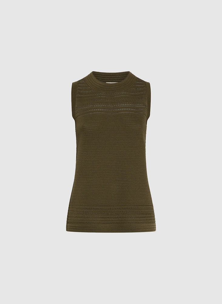Pointelle Knit Tank Top