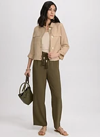 Veste en mélange de lin et pantalon à cordon