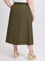 Drawstring Crinkled Maxi Skirt