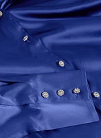 Rhinestone Embellished Satin Blouse