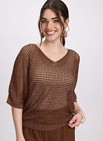 Lurex Open Knit Pullover