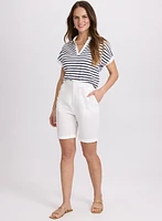 Linen-Blend Bermuda Shorts