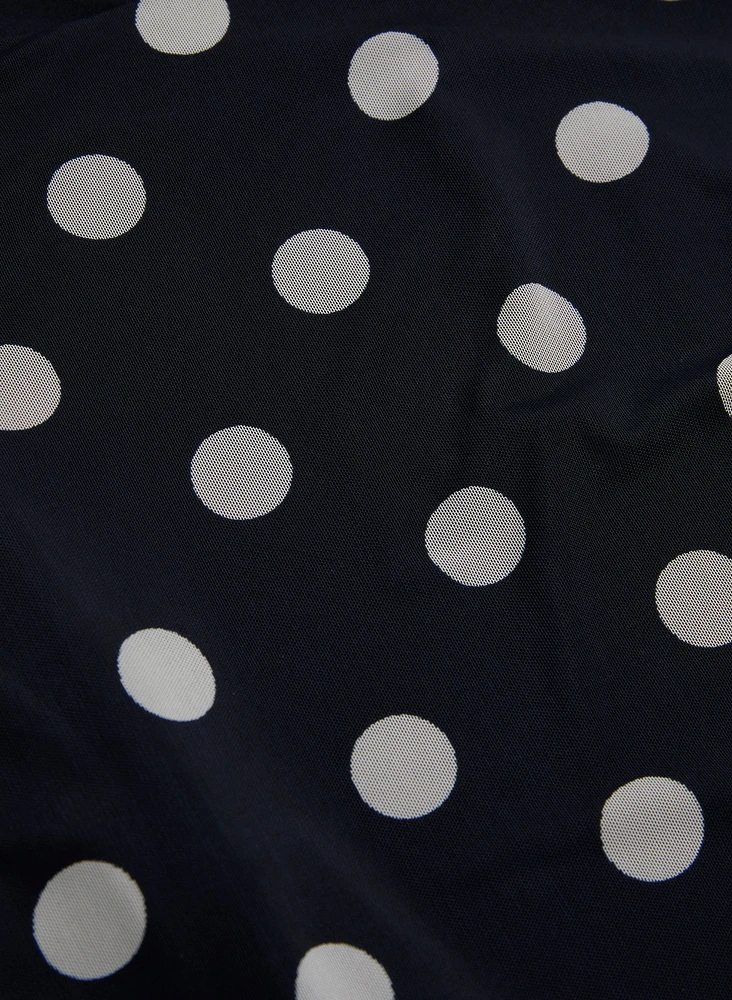 Mesh Polka Dot Top