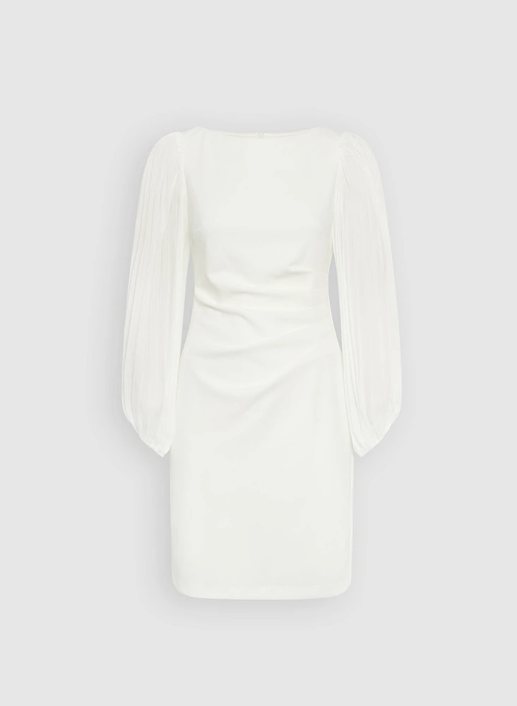 Pleated Sleeves Dress