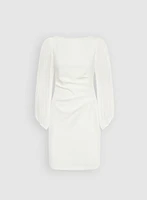 Pleated Sleeves Dress