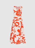 Floral Linen-Blend Dress