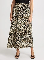 Long Leopard Print Skirt