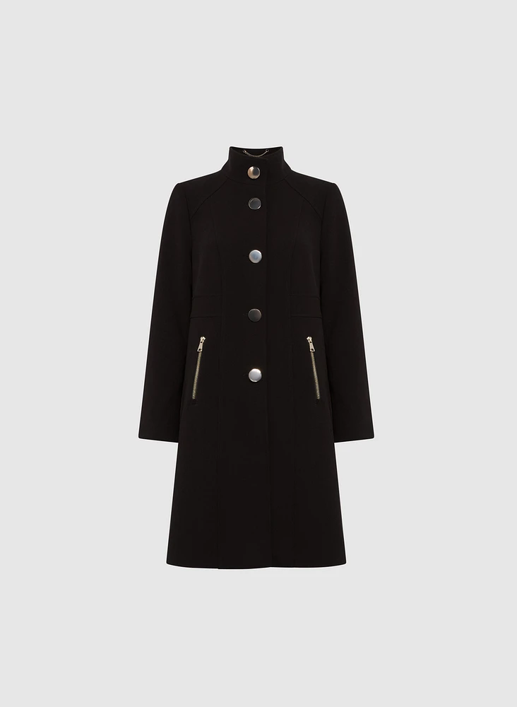 Long Button Detail Coat