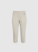 Tab Detail Slim-Leg Capris