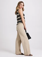 Belted Wide-Leg Jeans