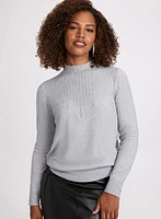Rhinestone Mock Neck Sweater