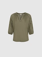 Embroidered 3/4 Sleeve Blouse