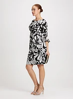 Leaf Print Sheath Dress