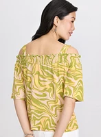 Abstract Off-Shoulder Top