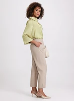 Pleated Slim-Leg Pants