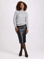 Rhinestone Mock Neck Sweater