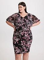 Ruffled Floral Cocktail Dress