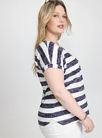 Striped Burnout T-Shirt