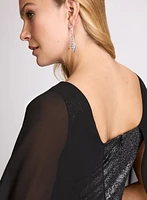 Sheer Capelet Overlay Jumpsuit