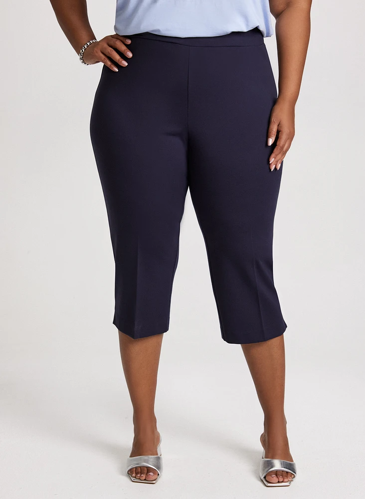 Slit Detail Straight Leg Capris