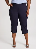 Slit Detail Straight Leg Capris